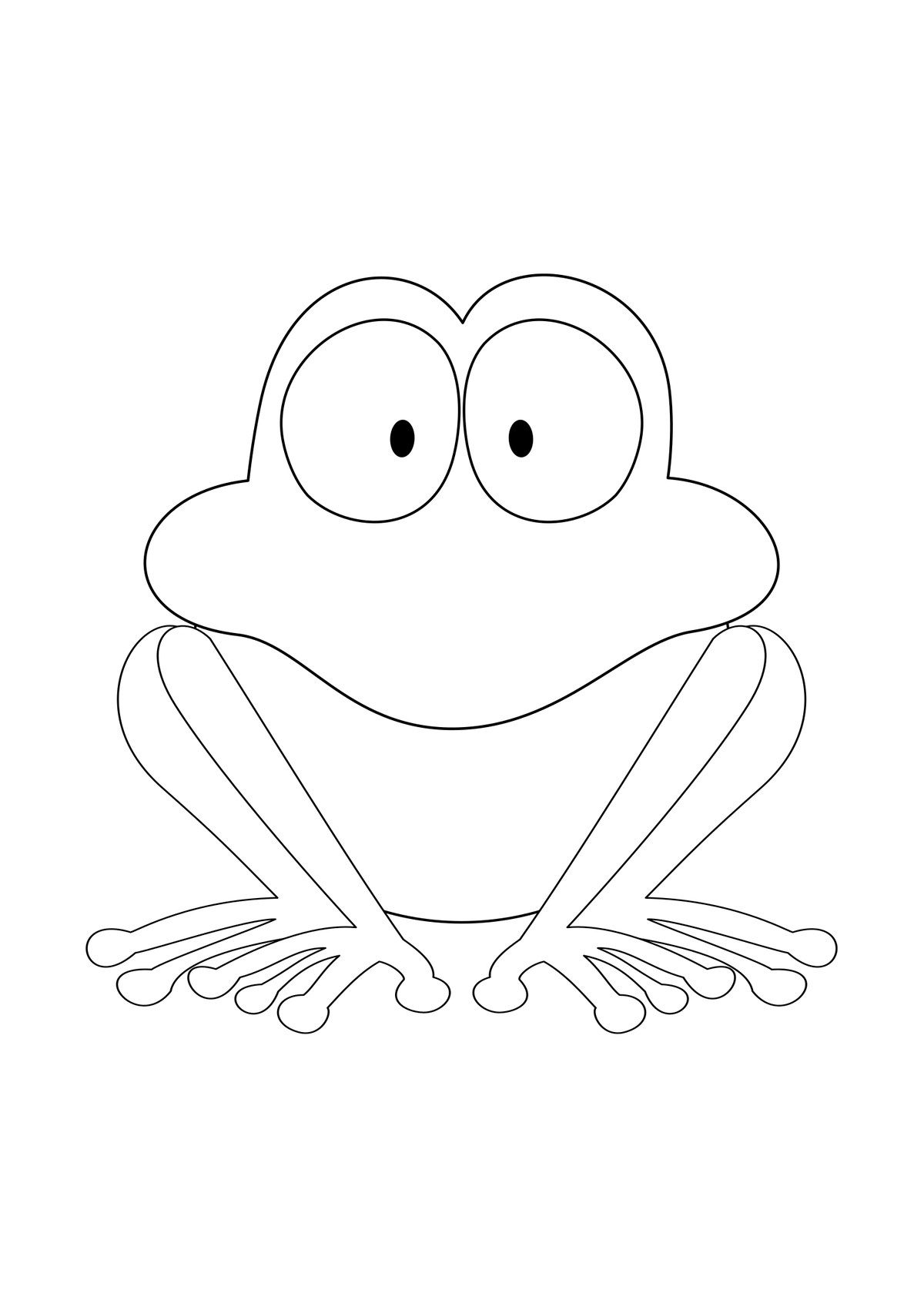 Disegno a linea nera di Bogo visto di fronte su una pagina bianca da colorare