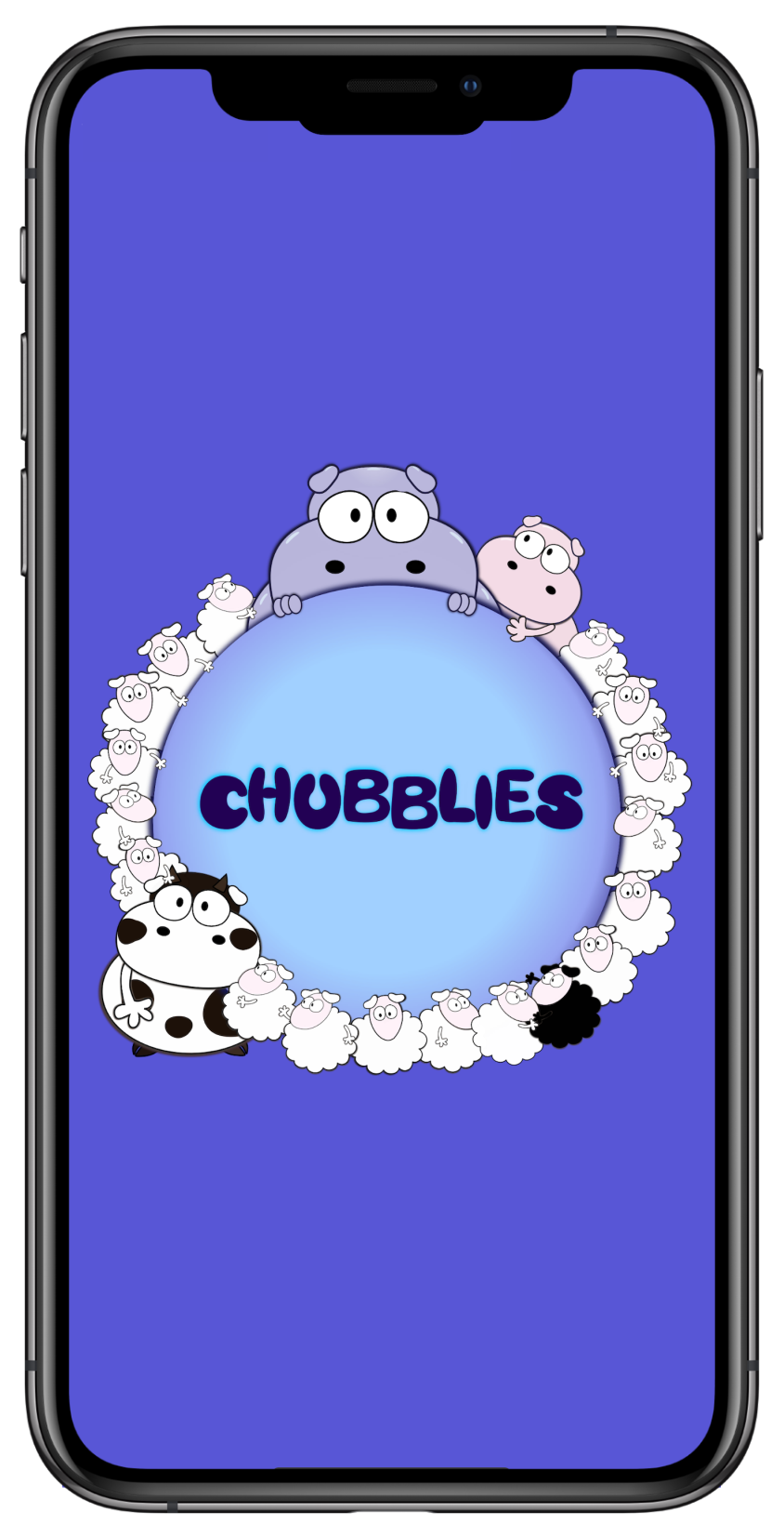 Schermata introduttiva con logo Chubblies